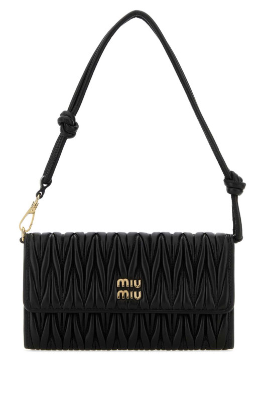 Black leather shoulder bag Black MIU MIU (5MT025AFPP)