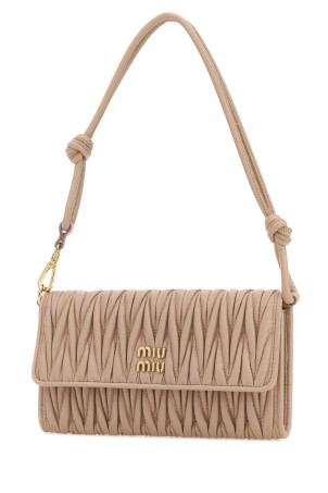 Pastel pink leather shoulder bag MIU MIU (5MT025AFPP)