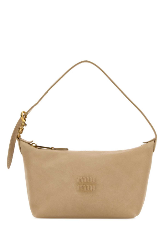 Beige leather handbag MIU MIU (5NE841AEFX)