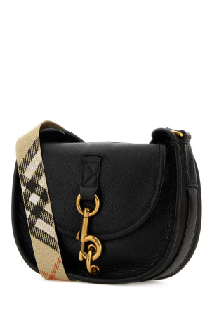 Black leather mini Messenger B Clip crossbody bag Black BURBERRY (8120693)