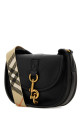 Black leather mini Messenger B Clip crossbody bag Black BURBERRY (8120693)