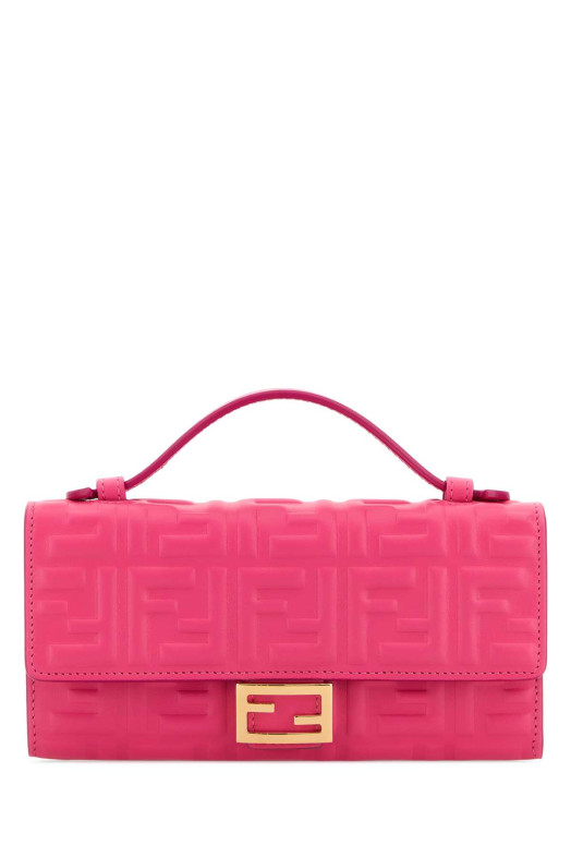 Fuchsia leather Baguette wallet FENDI (8M0565AAJD)