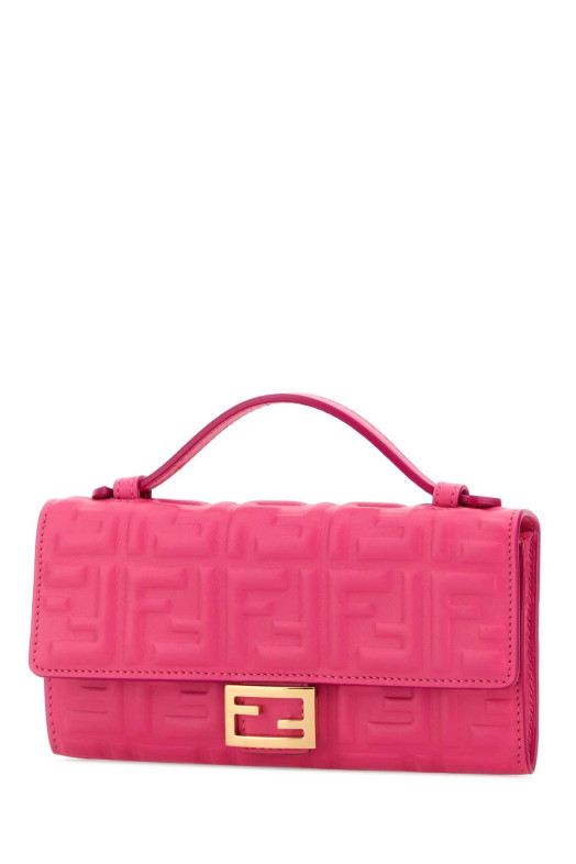 Fuchsia leather Baguette wallet FENDI (8M0565AAJD)