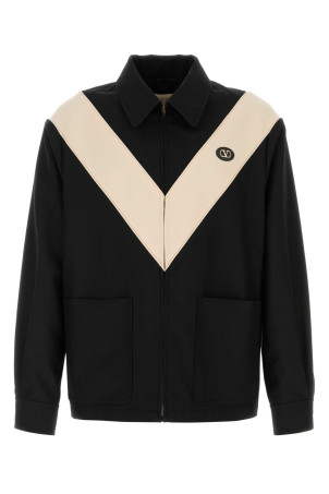 Black gabardine jacket Black VALENTINO GARAVANI (8V3CIQ11AWA)