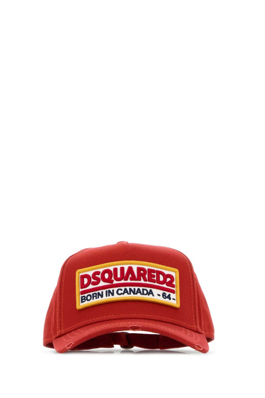Red cotton baseball cap DSQUARED (BCM098305C00001)