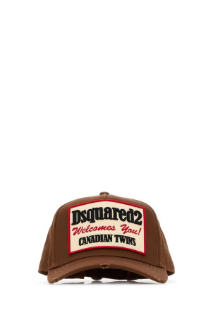 Brown cotton baseball cap DSQUARED (BCM098405C00001)