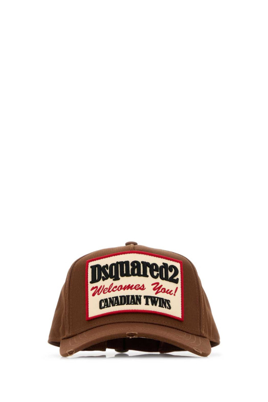 Brown cotton baseball cap DSQUARED (BCM098405C00001)
