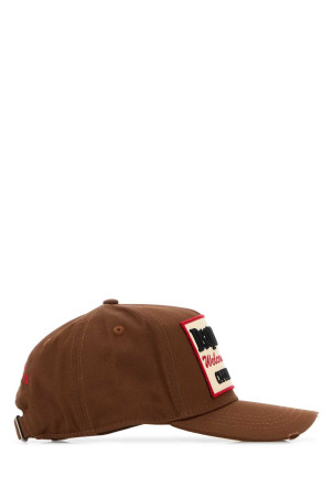 Brown cotton baseball cap DSQUARED (BCM098405C00001)