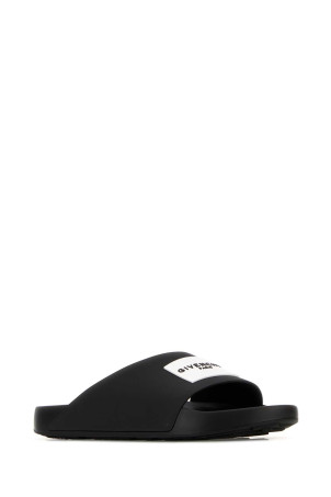 Black rubber Label slippers GIVENCHY (BH302MH1XL)
