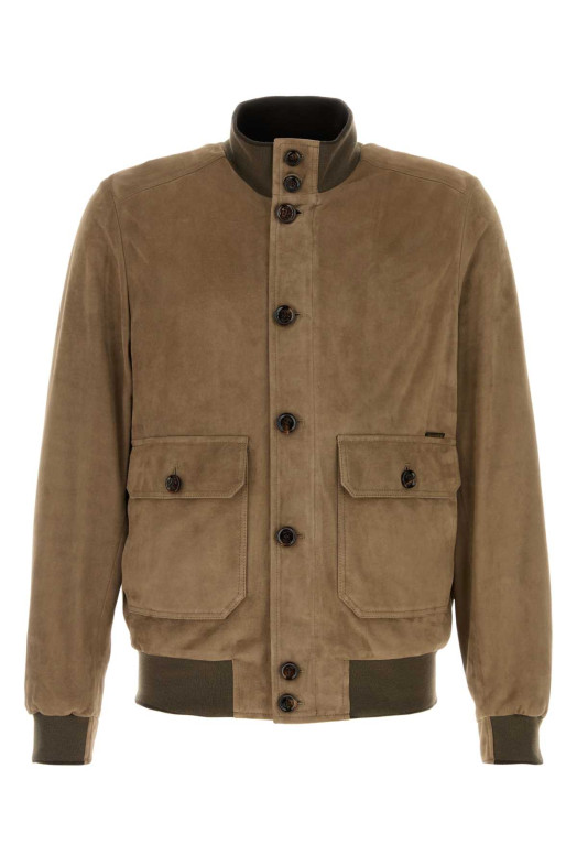 Cappuccino suede Carlos bomber jacket MOORER (CARLOSUR)