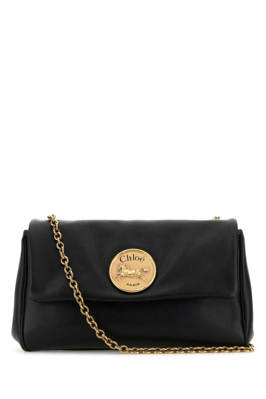 Black leather Heritage shoulder bag CHLOE (CH25AS584P75)