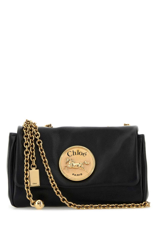 Black leather Heritage shoulder bag CHLOE (CH25AS585P75)
