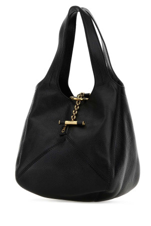 Black leather small ChloÃ¨ Balloon bucket bag CHLOE (CH25WS644Q15)