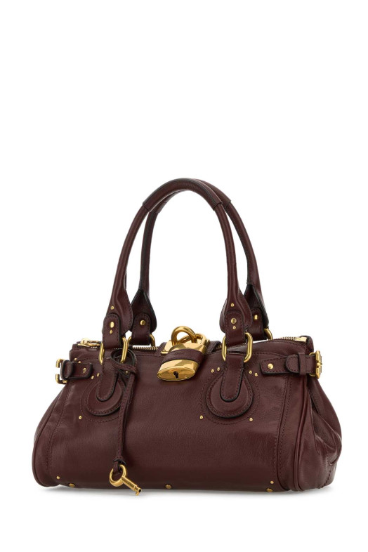 Chocolate leather Paddington shoulder bag CHLOE (CH25WS802P75)