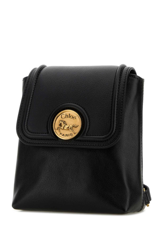Black leather Horse Medal backpack CHLOE (CH26SP581O37)