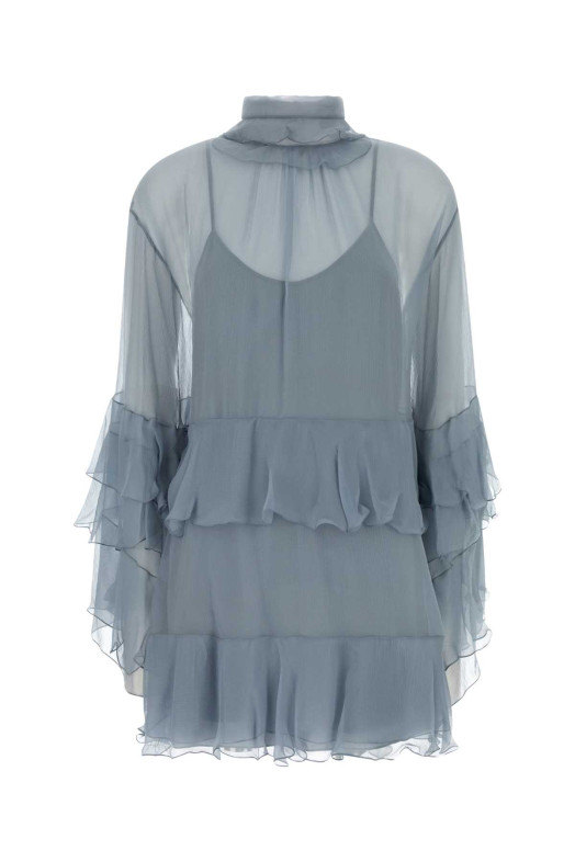 Powder blue crepe dress Black CHLOE (CH26SRO52001)