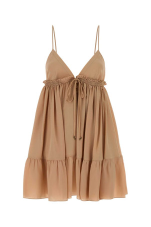 Peach silk mini dress Gold CHLOE (CH26SRO62005)