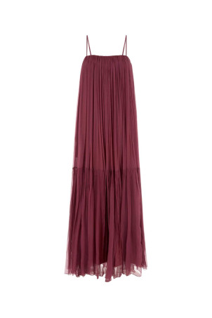 Tyrian purple silk long dress CHLOE (CH26SRO65001)
