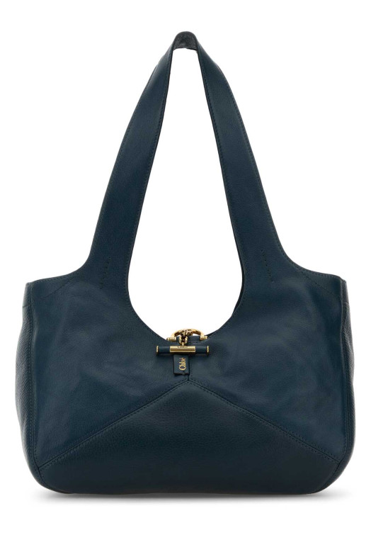 Navy blue leather East-West ChloÃ© Balloon shoulder bag CHLOE (CH26SS645Q15)