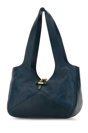 Navy blue leather East-West ChloÃ© Balloon shoulder bag CHLOE (CH26SS645Q15)