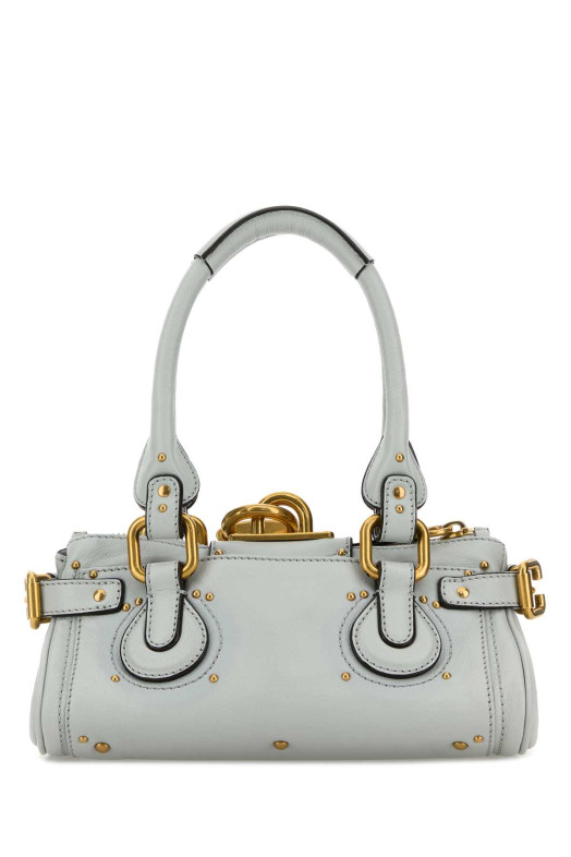 Pastel light blue leather small Paddington handbag CHLOE (CH26SS805P75)
