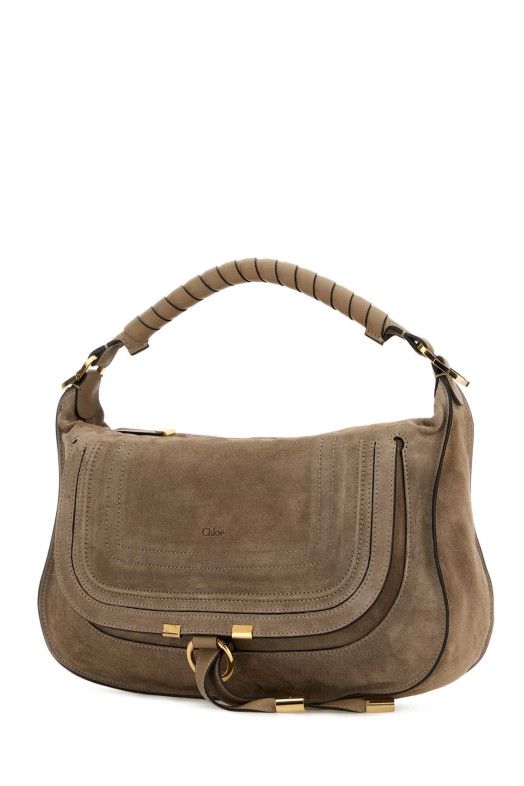 Beige suede small Marcie shoulder bag CHLOE (CH26SS882P37)