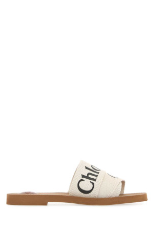 Ivory linen Woody slippers Multicolor CHLOE (CHC22U188Z3)
