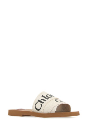 Ivory linen Woody slippers Multicolor CHLOE (CHC22U188Z3)