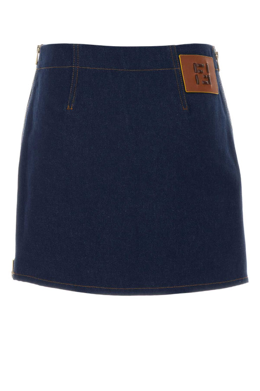 Denim mini skirt FENDI (FLQ608AOHS)