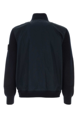 Navy blue cotton jacket Black STONE ISLAND (L1S154100044S0F01)