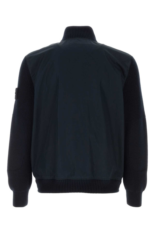 Navy blue cotton jacket Black STONE ISLAND (L1S154100044S0F01)