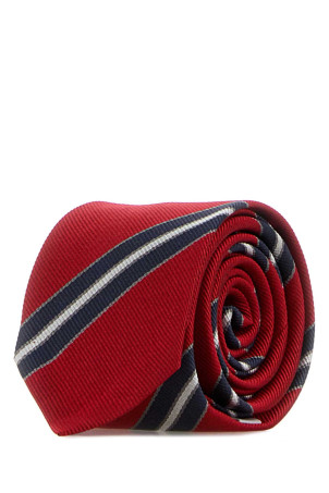 Embroidered silk tie Red THOM BROWNE (MNL001AF1117)