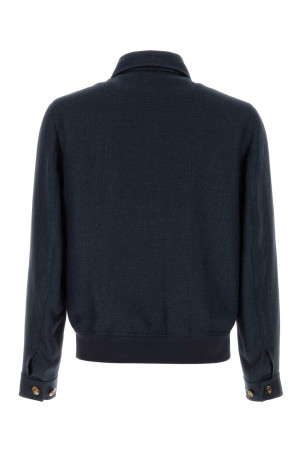 Navy blue silk blend jacket BRUNELLO CUCINELLI (MZ4036581)