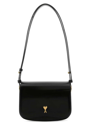 Black leather shoulder bag AMI (ULL719AL0139)
