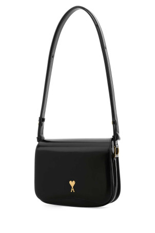 Black leather shoulder bag AMI (ULL719AL0139)
