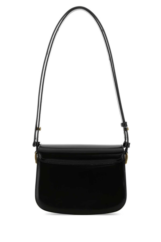 Black leather shoulder bag AMI (ULL719AL0139)