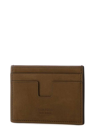 Brown suede card holder TOM FORD (Y0232LCL504S)