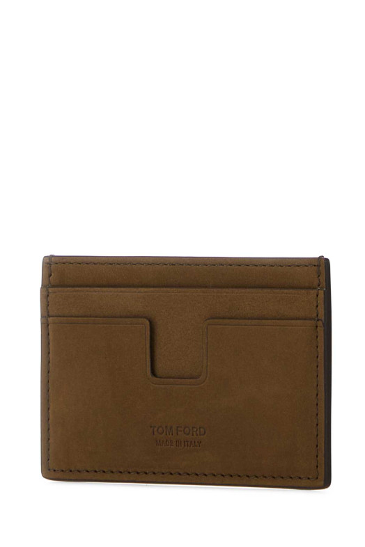 Brown suede card holder TOM FORD (Y0232LCL504S)