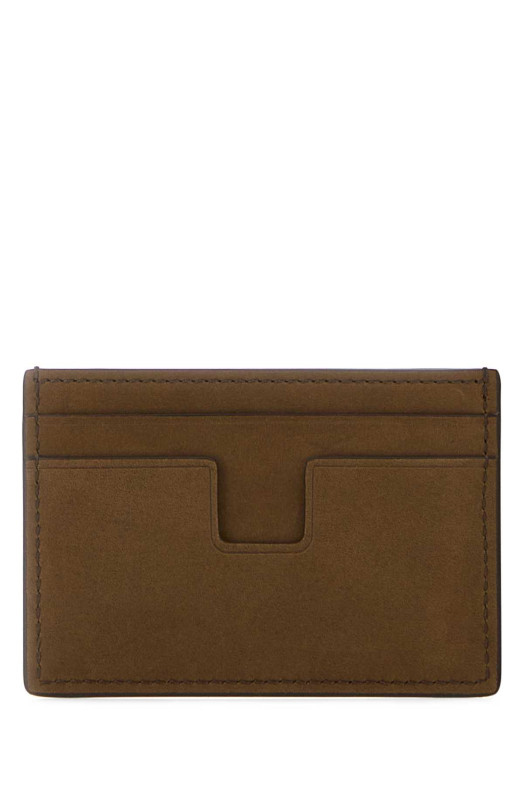 Brown suede card holder TOM FORD (Y0232LCL504S)
