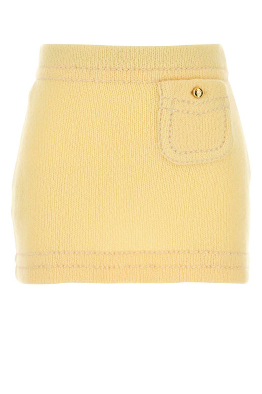 Yellow cashmere mini skirt PRADA (21480SOOO1ISX)