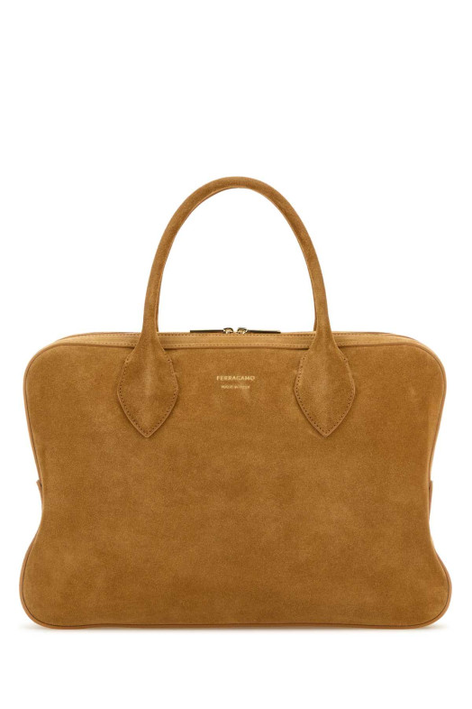 Camel suede medium handbag SALVATORE FERRAGAMO (219872779502)