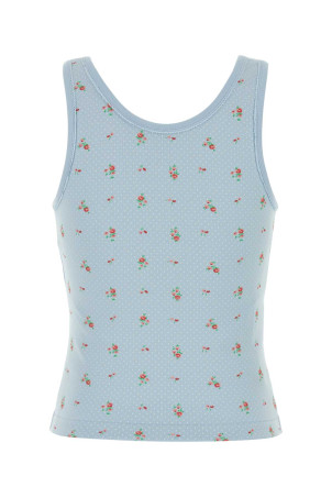 Printed stretch cotton tank top PRADA (39659CSOOO19AX)