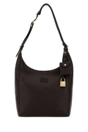Dark brown leather shoulder bag MIU MIU (5BE0982IFL)