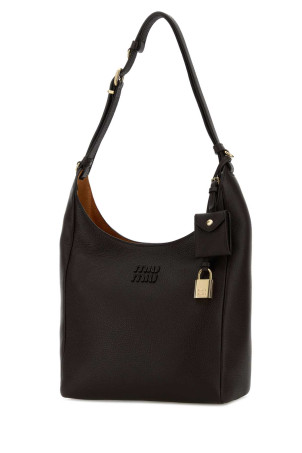 Dark brown leather shoulder bag MIU MIU (5BE0982IFL)