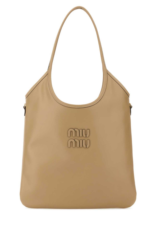 Beige leather shopping bag MIU MIU (5BG231VMLN2CRW)