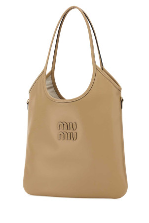 Beige leather shopping bag MIU MIU (5BG231VMLN2CRW)