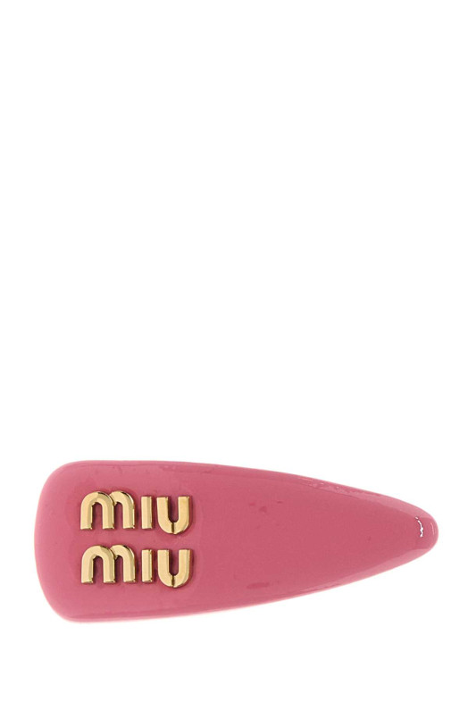 Dark pink leather hair clip MIU MIU (5IF092069)