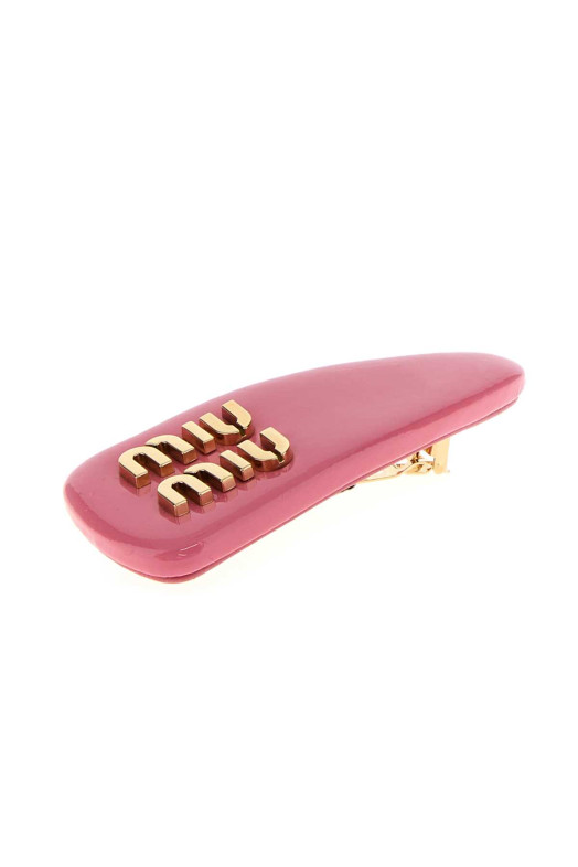 Dark pink leather hair clip MIU MIU (5IF092069)