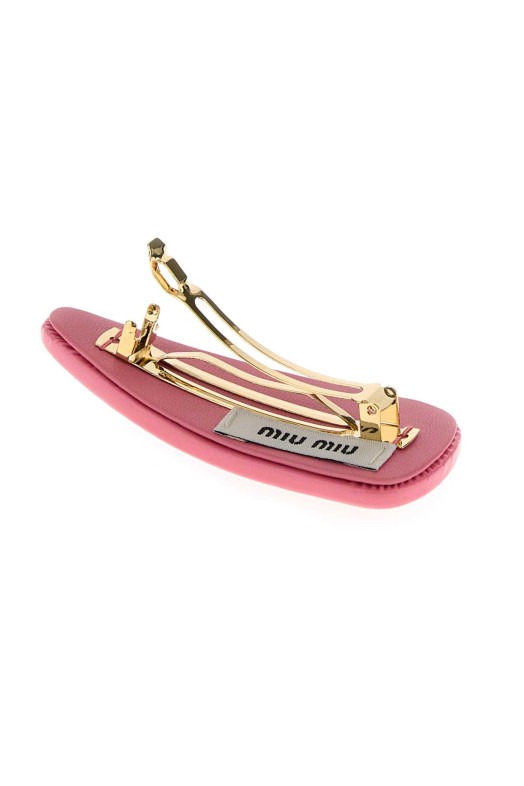 Dark pink leather hair clip MIU MIU (5IF092069)