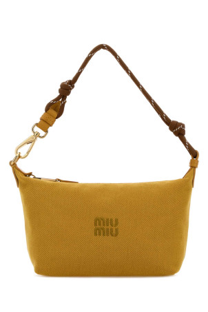 Mustard gabardine handbag MIU MIU (5NE8412IA7)